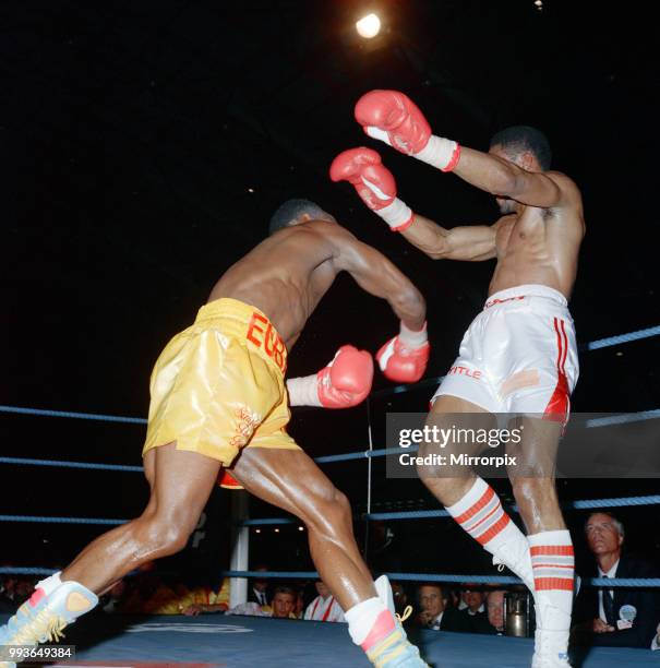 Chris Eubank vs Michael Watson for the WBO middleweight title at Earls Court Exhibition Centre, London, England. Eubanks won by majority decision...