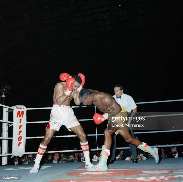 Chris Eubank vs Michael Watson for the WBO middleweight title at Earls Court Exhibition Centre, London, England. Eubanks won by majority decision...