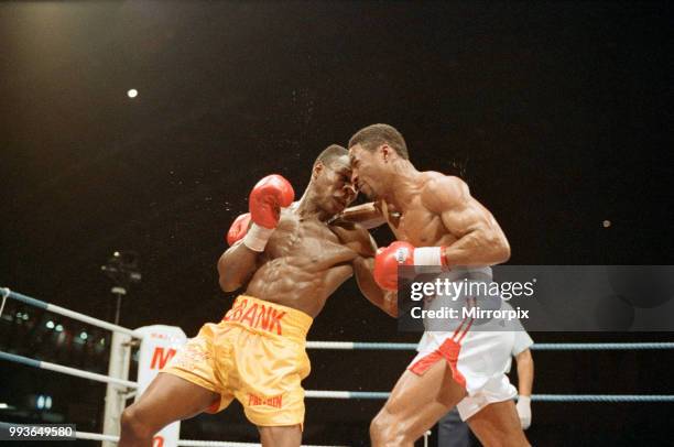Chris Eubank vs Michael Watson for the WBO middleweight title at Earls Court Exhibition Centre, London, England. Eubanks won by majority decision...