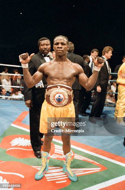 Chris Eubank vs Michael Watson for the WBO middleweight title at Earls Court Exhibition Centre, London, England. Eubanks won by majority decision...