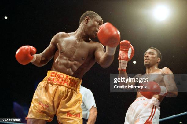 Chris Eubank vs Michael Watson for the WBO middleweight title at Earls Court Exhibition Centre, London, England. Eubanks won by majority decision...