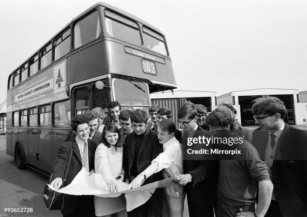 En route to the Paris Air Show - Concorde 003 - a very British red bus. The bus was bought by a group of students in 1967. A number of the students...