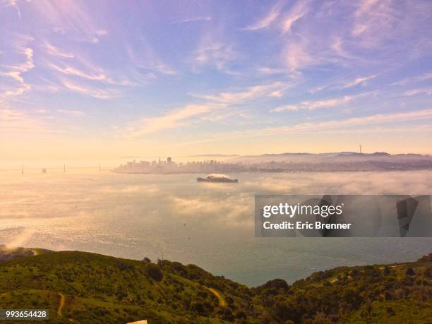 the city from angel island - angel island stock pictures, royalty-free photos & images