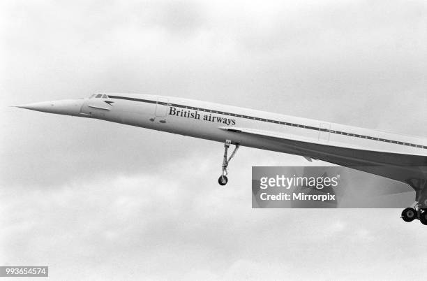 Inaugural commercial flights of the supersonic airliner Concorde on 21st January 1976, seven years after its maiden test flight. One British Airways...