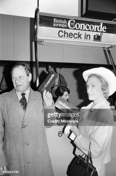 Inaugural commercial flights of the supersonic airliner Concorde on 21st January 1976, seven years after its maiden test flight. One British Airways...