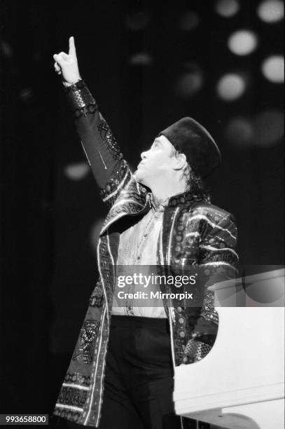 Live Aid dual venue benefit concert held on 13th July 1985 at Wembley Stadium in London, England, and the John F. Kennedy Stadium in Philadelphia,...