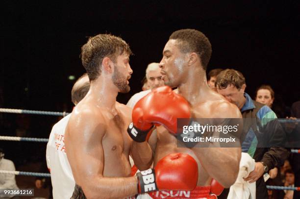 Michael Watson vs Craig Trotter for the Commonwealth middleweight title. Brentwood Centre, Brentwood, England. Watson retained his Commonwealth title...