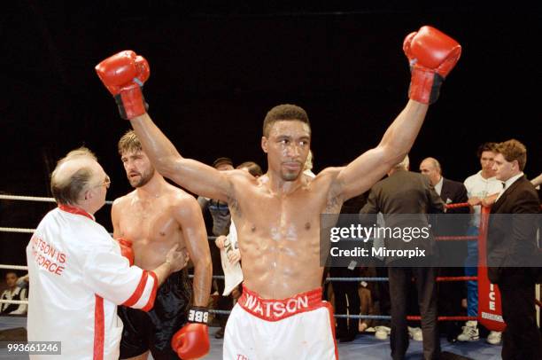 Michael Watson vs Craig Trotter for the Commonwealth middleweight title. Brentwood Centre, Brentwood, England. Watson retained his Commonwealth title...