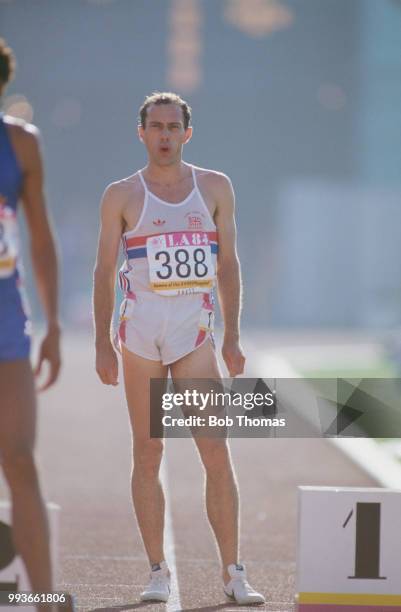 English athlete Steve Ovett of the Great Britain team pictured during competition in the Men's 800 and 1500 metres events in the Memorial Coliseum...