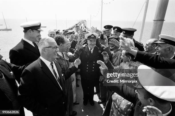 The new master of the longest pier in the world was received aboard today at Southend on Sea, Essex. Geoffrey Dawson, former Chief Officer of the...