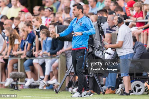 Coach Nicolae Dica of Steaua Bucharest during the friendly match between Ajax Amsterdam and Steaua Bucharest on July 7, 2018 at Sportpark Achterveen...