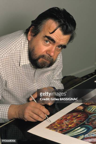 Portrait de Michael Lonsdale en avril 1988, France.