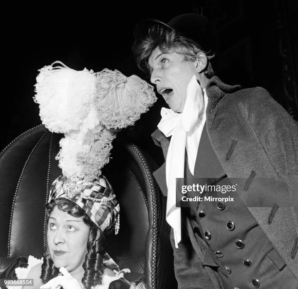 Tommy Steele as Tony Lumpkin and Peggy Mount as Hardcastle in 'She Stoops to Conquer' at the Old Vic, 2nd November 1960.