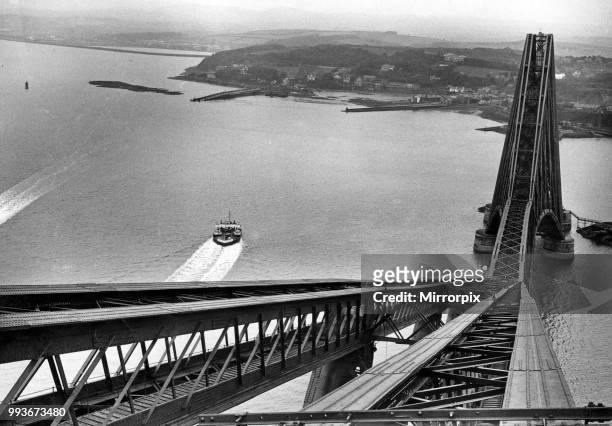 Picture taken from the top of the south cantilever of the Forth Bridge showing the site on the North Queensferry side of the Forth, where the new...