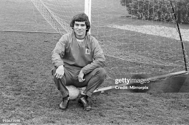 Henry Newton, mid field player with Derby County, 27th February 1976.