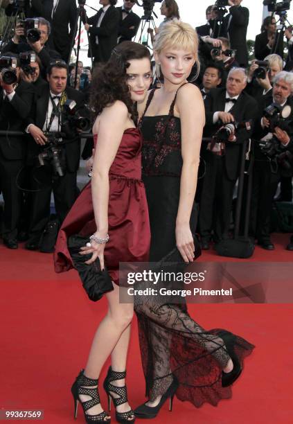 Roxane Mesquida and guest attend the 'Wall Street: Money Never Sleeps' Premiere at the Palais des Festivals during the 63rd Annual Cannes Film...