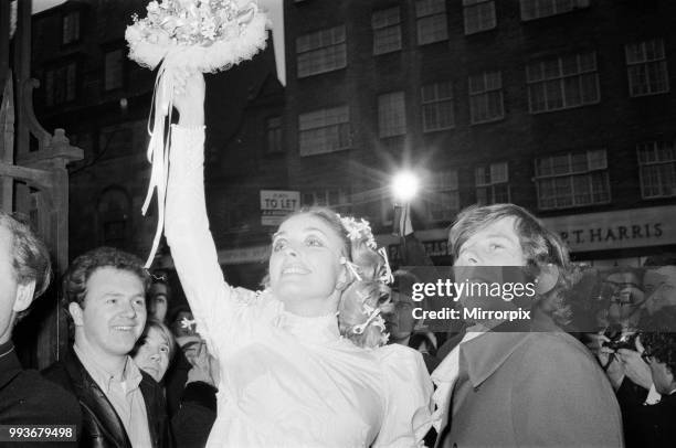 Wedding of Polish film director Roman Polanski and his bride, American actress Sharon Tate, at Chelsea Register Office, London. Picture shows: The...