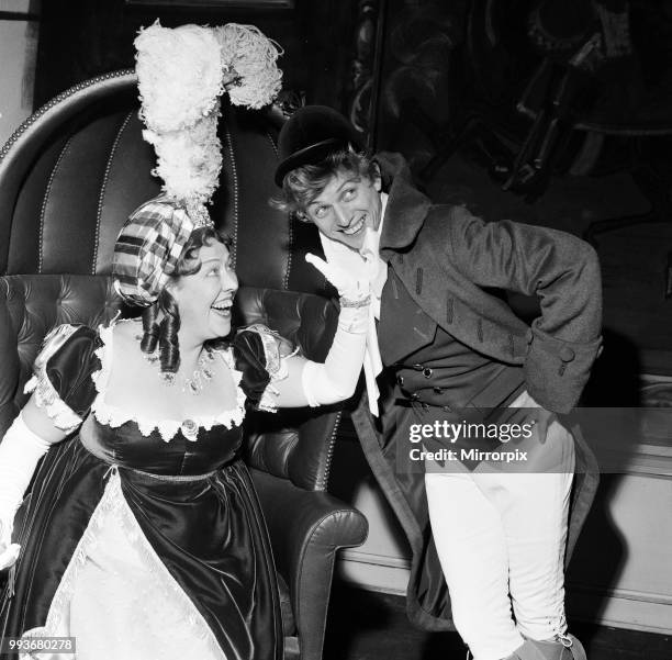 Tommy Steele as Tony Lumpkin and Peggy Mount as Hardcastle in 'She Stoops to Conquer' at the Old Vic, 2nd November 1960.