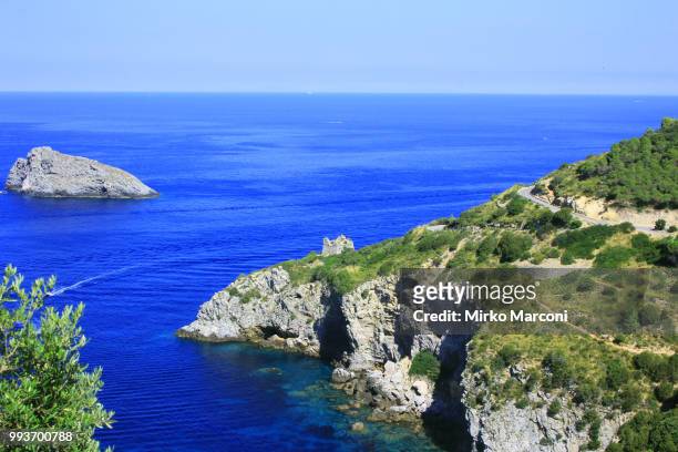 panoramic road in monte argentario - argentario stock pictures, royalty-free photos & images