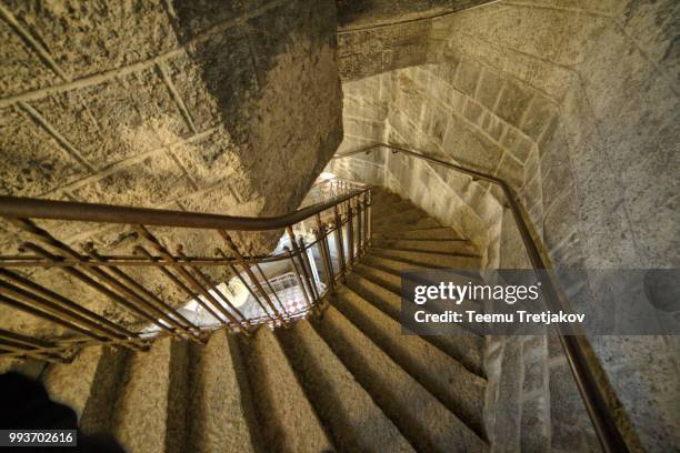 curved staircase in tower - teemu tretjakov stock pictures, royalty-free photos & images