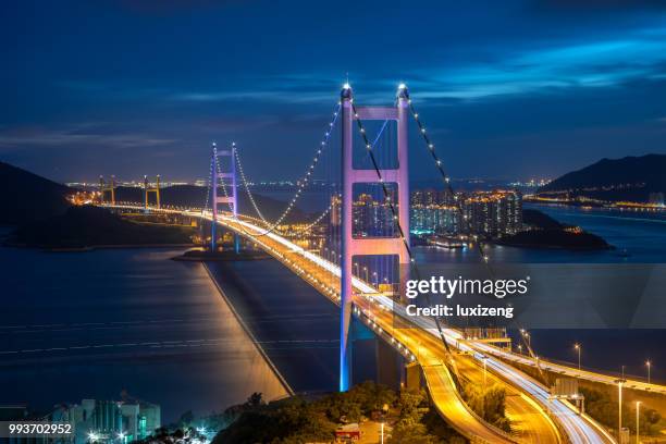 hongkong tsing ma bridge - ponte de tsing ma imagens e fotografias de stock