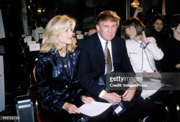 Donald Trump and Marla Maples circa 1995 at New York Fashion Week.