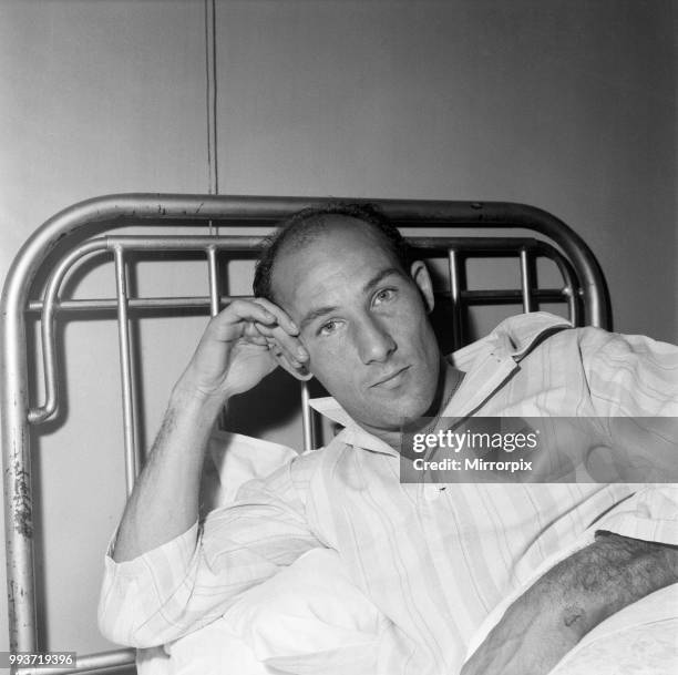 Stirling Moss in hospital after a car crash on the A41 road near Newport. September 1959.