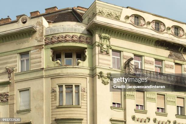 monumental architecture in budapest, hungary - jugendstil stock pictures, royalty-free photos & images