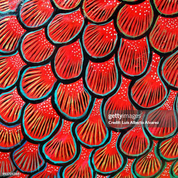 red feathers / plumas rojas - alebrije foto e immagini stock