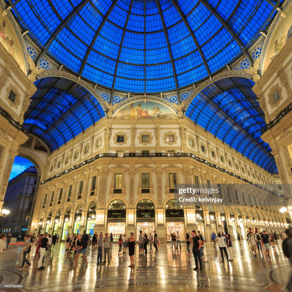 The Galleria Vittorio Emanuele II shopping mall in Milan, Italy