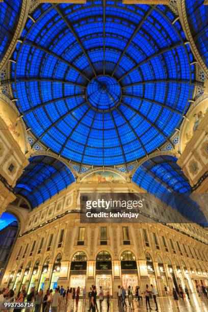 the galleria vittorio emanuele ii shopping mall in milan, italy - kelvinjay stock pictures, royalty-free photos & images