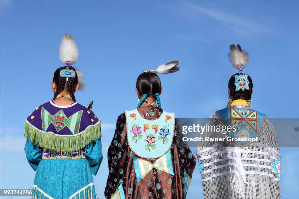 native americans in traditional dress at pow-wow - rainer grosskopf foto e immagini stock