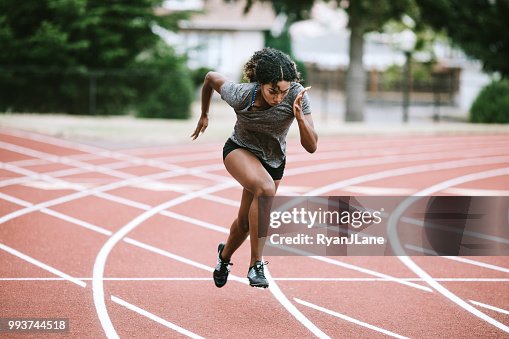 Woman Athlete Sprints Hard for Track and Field Woman Athlete Sprints Hard for Track and Field