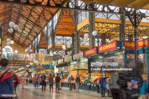 the great market hall in the old quarters of pest (budapest, hungary) - great customer service stock pictures, royalty-free photos & images