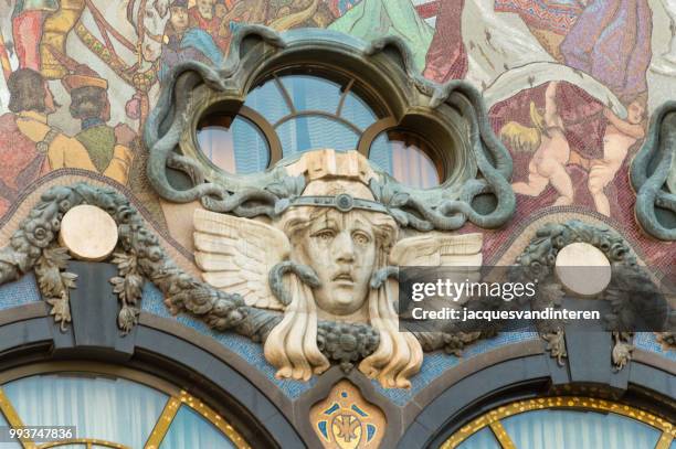 monumental art nouveau architecture in budapest, hungary - jugendstil stock pictures, royalty-free photos & images