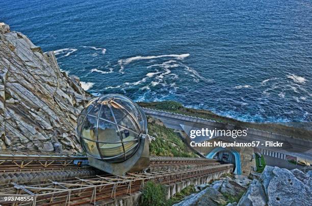 elevator of monte de san pedro, a coruna (galiica, spain) - ascensore stock pictures, royalty-free photos & images