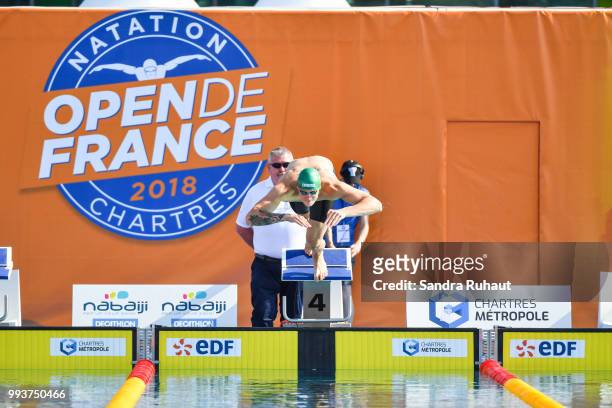 Giedrius Titenis of Lituania, 100m breaststroke, competes during the Open of France at l'Odyssee on July 8, 2018 in Chartres, France.