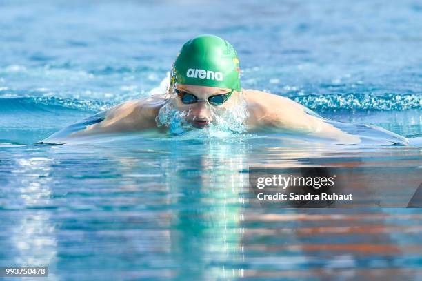 Giedrius Titenis of Lituania, 100m breaststroke, competes during the Open of France at l'Odyssee on July 8, 2018 in Chartres, France.