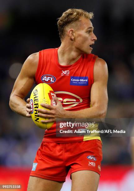 Will Brodie of the Suns in action during the 2018 AFL round 16 match between the North Melbourne Kangaroos and the Gold Coast Suns at Etihad Stadium...