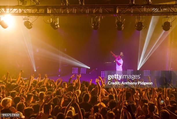 Ferg performs on stage at Roseland Theater on July 7, 2018 in Portland, Oregon.