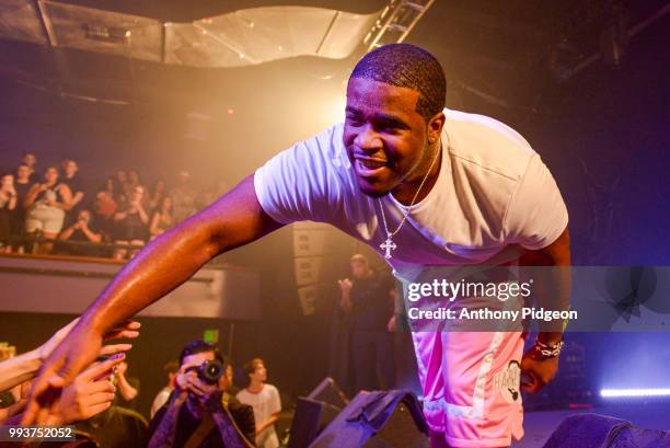 Ferg performs on stage at Roseland Theater on July 7, 2018 in Portland, Oregon.