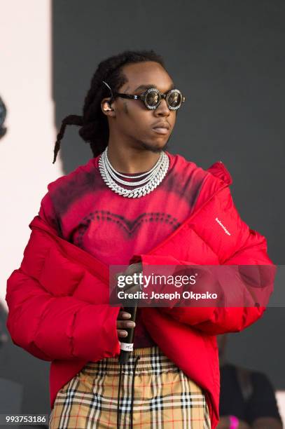 Takeoff of Migos performs on Day 2 of Wireless Festival 2018 at Finsbury Park on July 7, 2018 in London, England.