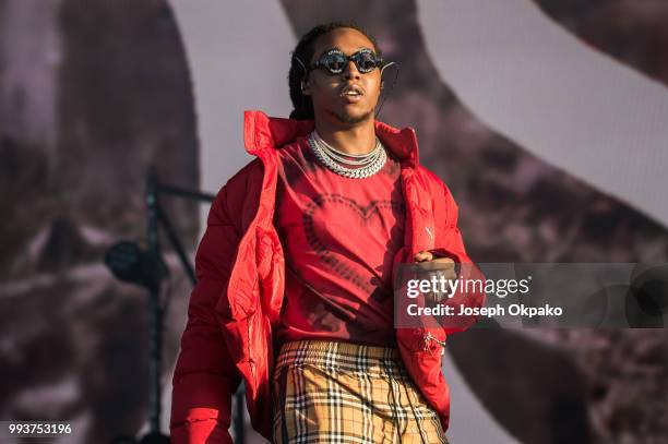 Takeoff of Migos performs on Day 2 of Wireless Festival 2018 at Finsbury Park on July 7, 2018 in London, England.