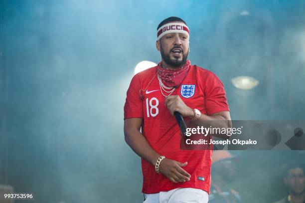 French Montana performs on Day 2 of Wireless Festival 2018 at Finsbury Park on July 7, 2018 in London, England.