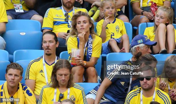 Maja Nilsson, wife of Victor Lindelof of Sweden attends the 2018 FIFA World Cup Russia Quarter Final match between Sweden and England at Samara Arena...