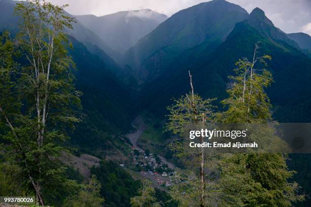 gabala mountains, azerbaijan - hochland stock-fotos und bilder