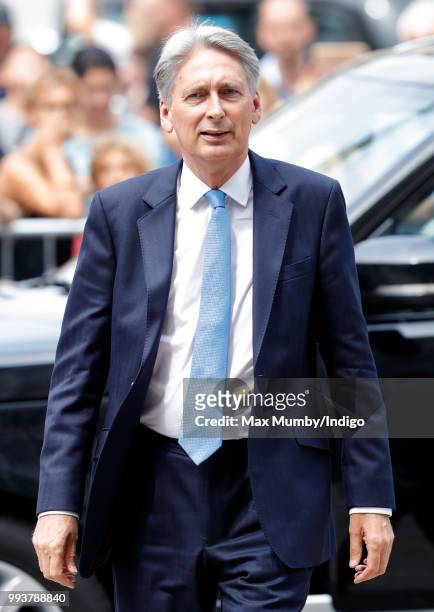 Chancellor of the Exchequer Philip Hammond attends a service to celebrate the 70th Anniversary of the NHS at Westminster Abbey on July 5, 2018 in...