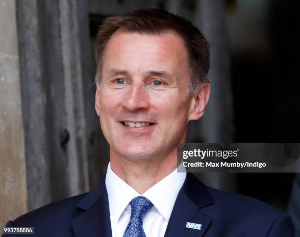 Jeremy Hunt, Secretary of State for Health and Social Care, attends a service to celebrate the 70th Anniversary of the NHS at Westminster Abbey on...