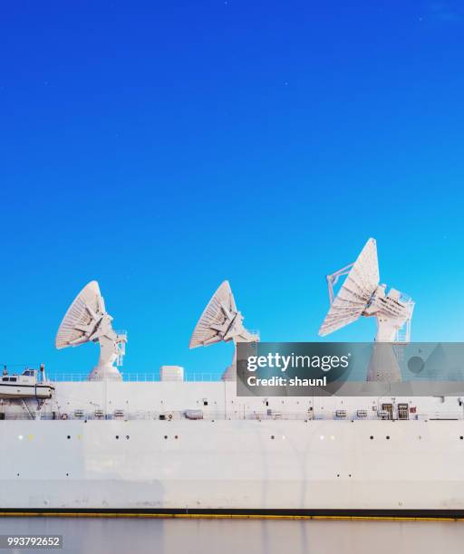 missile range instrumentation ship - nautical structure stock pictures, royalty-free photos & images