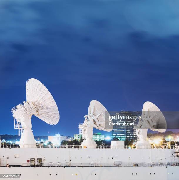 missile range instrumentation ship - nautical structure stock pictures, royalty-free photos & images